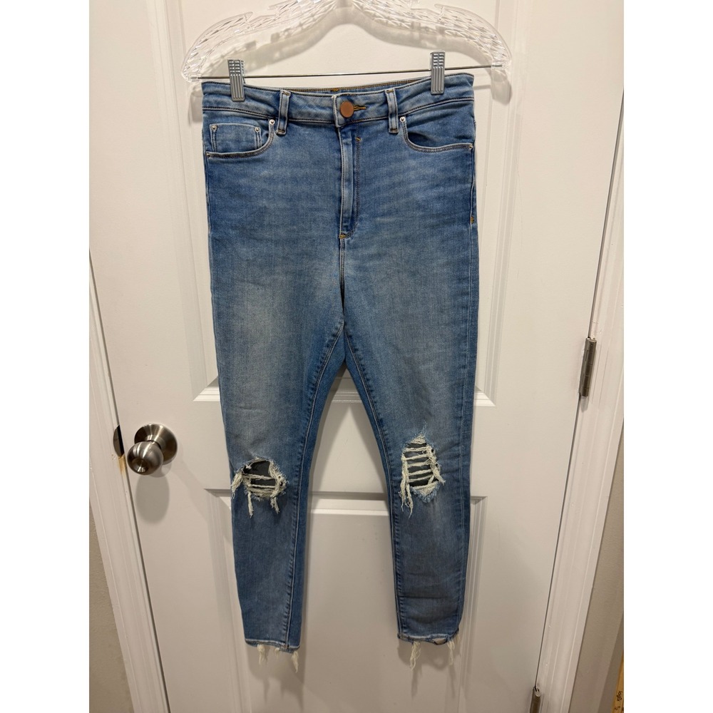 ASOS Womens Skinny Jeans Distressed Ripped Knee Blue Size 28x32